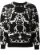 Black and White Print Crew-neck Sweater