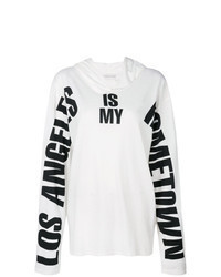 White and Black Print Hoodie