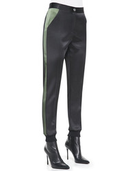 Black Silk Skinny Pants