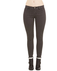 Black and White Polka Dot Skinny Pants