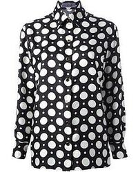 Black and White Polka Dot Button Down Blouse