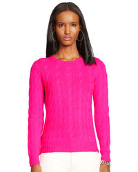Hot Pink Cable Sweater