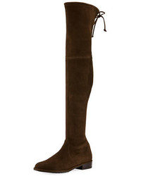 Dark Brown Suede Over The Knee Boots