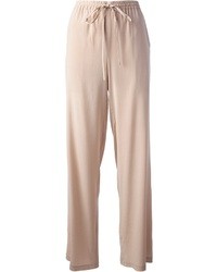 Beige Wide Leg Pants