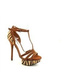 Tobacco Suede Heeled Sandals