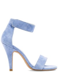 Light Blue Suede Heeled Sandals