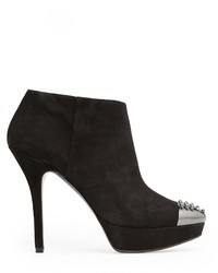 Black Embellished Suede Ankle Boots