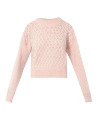 Pink Knit Cropped Sweater