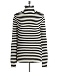 Black and White Horizontal Striped Turtleneck