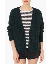 Dark Green Knit Cardigan