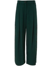 Dark Green Wide Leg Pants