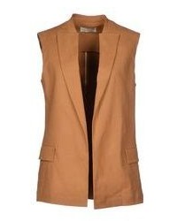 Tan Sleeveless Blazer