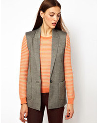Charcoal Sleeveless Blazer