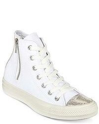 White Canvas High Top Sneakers