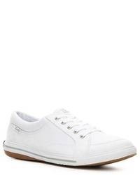 White Canvas Low Top Sneakers