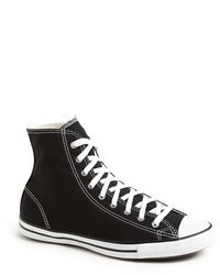 Black and White Canvas High Top Sneakers