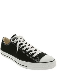 Black and White Canvas Low Top Sneakers