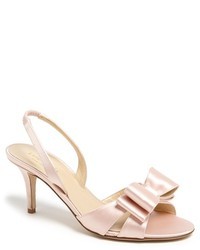 Pink Leather Heeled Sandals