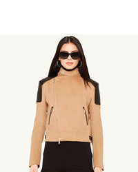 Tan Suede Biker Jacket