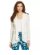 White Horizontal Striped Open Cardigan