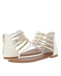 White Leather Thong Sandals