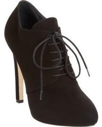 Black Suede Lace-up Ankle Boots