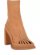 Tan Cutout Leather Ankle Boots