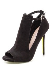Black Cutout Suede Ankle Boots