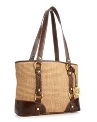 Tan Straw Tote Bag