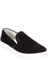 Black Suede Slip-on Sneakers