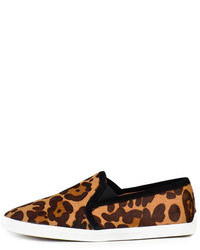 Brown Leopard Slip-on Sneakers