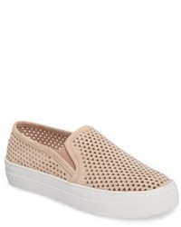 Beige Suede Slip-on Sneakers