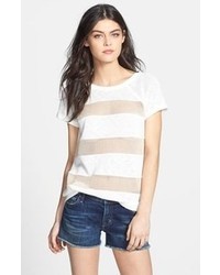 White Mesh Crew-neck T-shirt