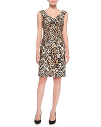 Tan Leopard Sheath Dress
