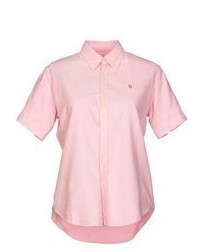 Pink Short Sleeve Button Down Shirt